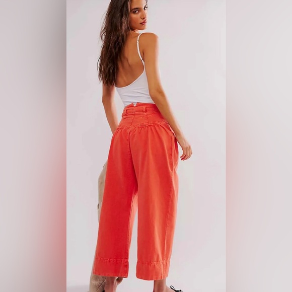 Free People Sweet Talk Chino Pant . NWT. Red mango - Picture 3 of 4
